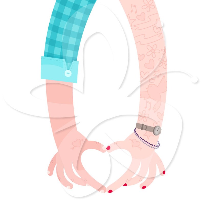 Love Hands Digital Clip Art Clipart Set Personal and - Etsy