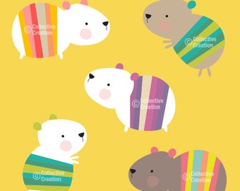 Guinea Pig Digital Clip Art Clipart Set - Personal and Commercial Use