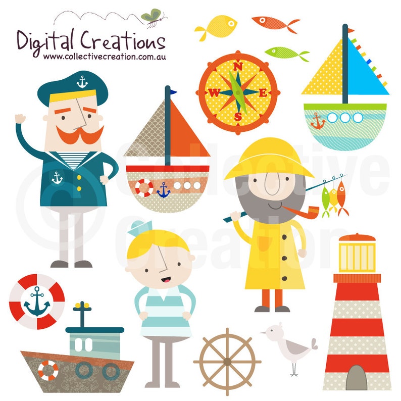 Nautical Set 2 Digital Clip Art Personal and Commercial Use image 1