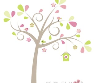 Bird Tree Digital Clipart - Ideal for Scrapbooking, Cardmaking and Paper Crafts