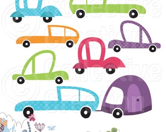 Clip Art - Vroom Vroom Digital Cars - Personal and Commercial Use