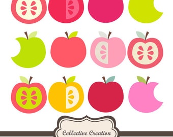 Crunch Crunch... Juicy Apple Clipart Set 2- Great for Scrapbooking, Cardmaking and Paper Crafts