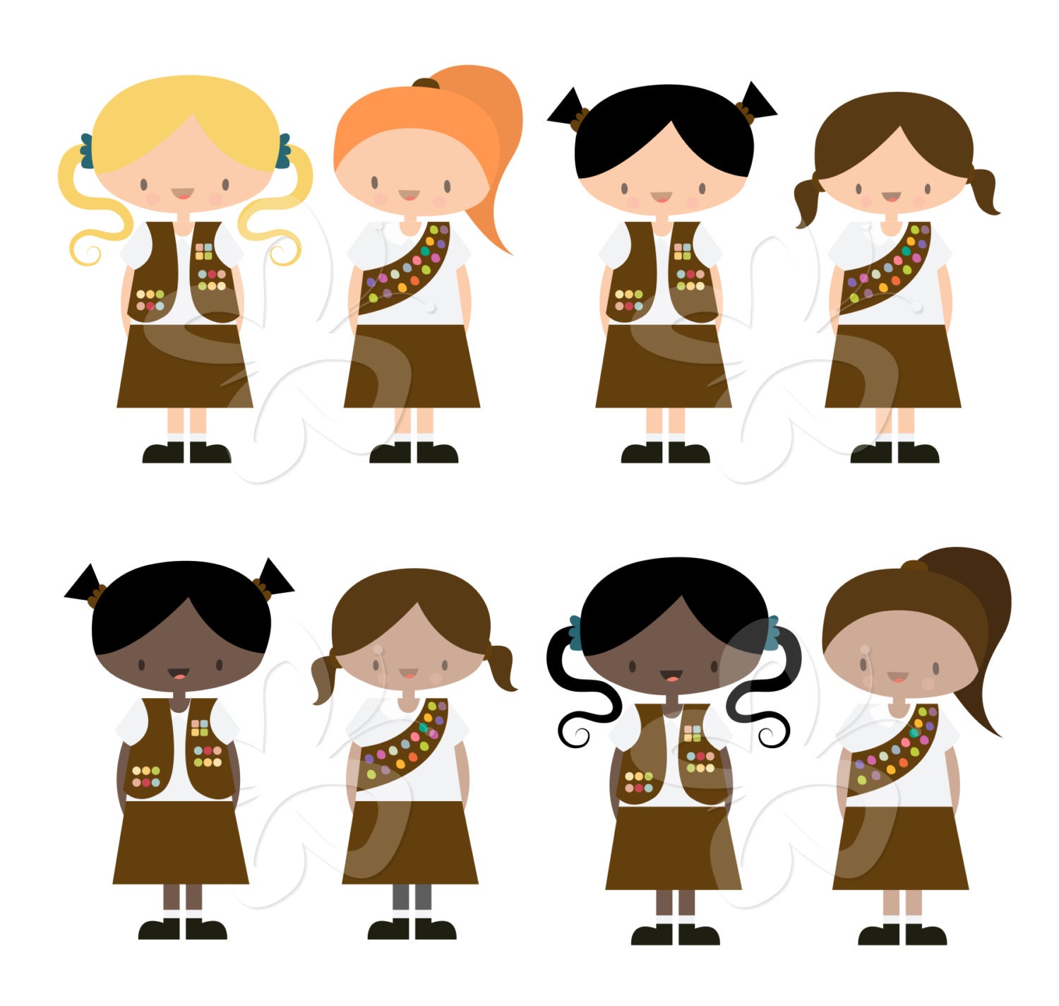 Brownie Girl Scouts Clip Art Clipart Set Commercial photo