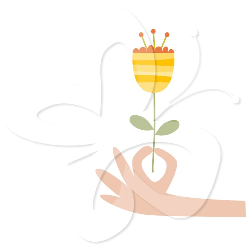 A Flower for You Clip Art Clipart Set Commercial and Etsy