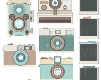 Retro Camera Digital Clip Art Clipart Set 2 - Personal and Commercial Use