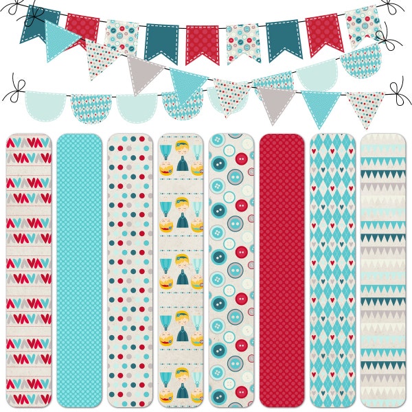 Cinderella Digital Paper and Bunting Clip Art Set - Commercial and Personal Use