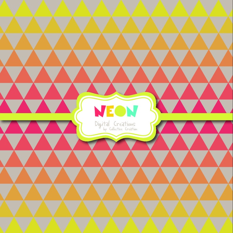 Neon Digital Paper Background Set Commercial and Personal Use Digital Scrapbooking, Invitations, Art and Craft image 3