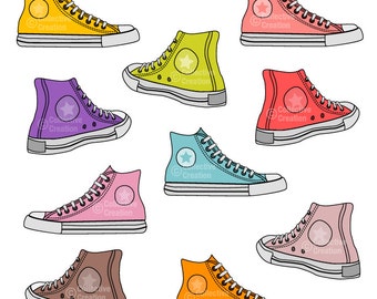 Sneakers Shoes Digital Clip Art Clipart Set - Personal and Commercial Use