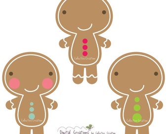Little Gingerbread Men Digital Clip Art - Utilisation personnelle et commerciale