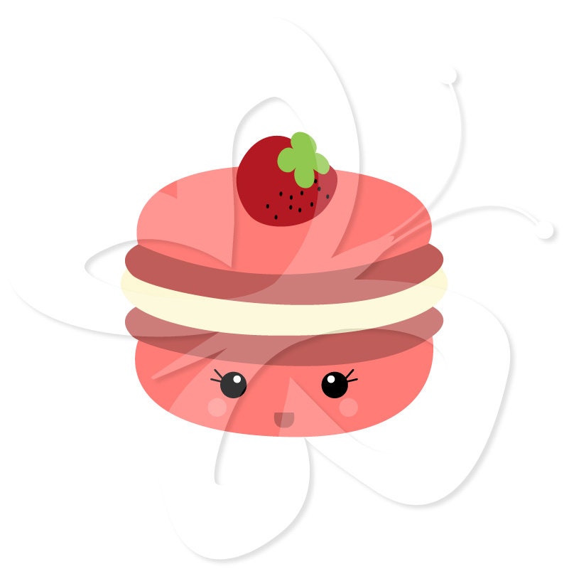 Kawaii Macaroon Clip Art Clipart Set Personal and Commercial - Etsy