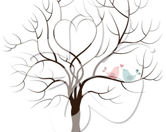 Love Fingerprint Tree Digital Clip Art Clipart Set - Personal and Commercial Use