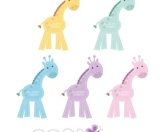 Baby Giraffe Digital Clipart Set - Ideal for Scrapbooking, Cardmaking and Paper Crafts