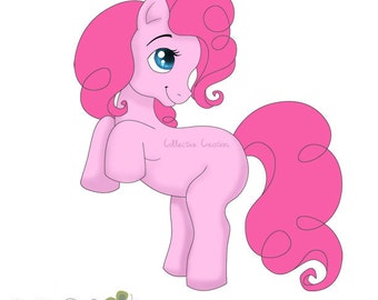 Cute Pink Pony Digital Clipart - Great for Scrapbooking, Cardmaking and Paper Crafts.