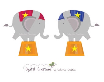 Circus Elephants Digital Clipart V2 - Personal and Commercial Use