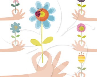 A Flower for you Clip Art Clipart Set - Commercial and Personal use