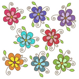 Flower Clipart set Great for Scrapbooking, Cardmaking and Paper Crafts. image 1