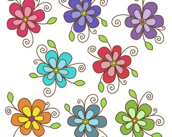 Flower Clipart set  - Great for Scrapbooking, Cardmaking and Paper Crafts.