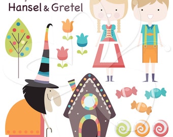 Hansel & Gretel Digital Clip Art Clipart Set - Personal and Commercial Use