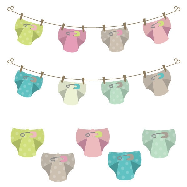 Nappies on Clothes Line Digital Clipart Set Ideal for Scrapbooking,  Cardmaking and Paper Crafts - Etsy