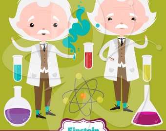 Science with Einstein Clip Art Clipart Set - Commercial and Personal use