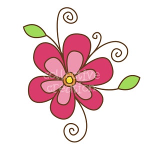 Flower Clipart set Great for Scrapbooking, Cardmaking and Paper Crafts. image 2