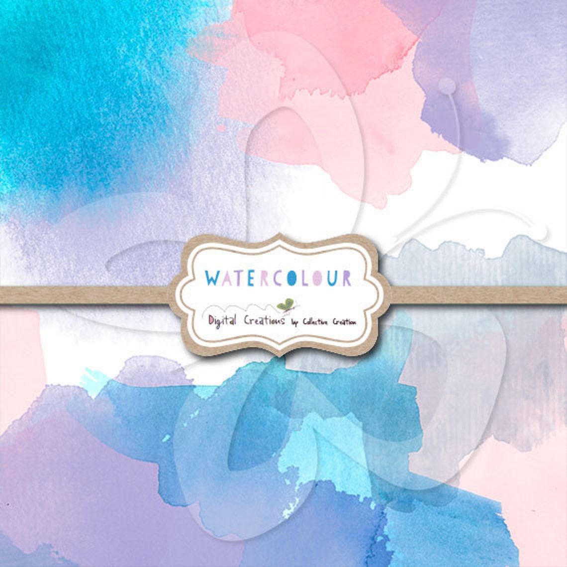 Watercolour Digital Paper Set Watercolor Papers Personal and Commercial