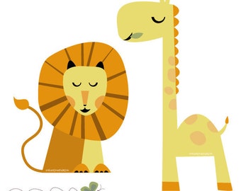 The Lion and the Giraffe Digital Clipart Set - Ideal for Scrapbooking, Card Making and Paper Crafts, Clip Art