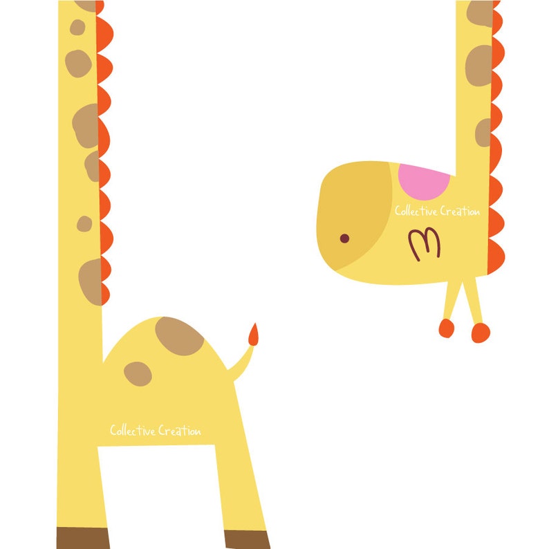 Two Part Giraffe Digital Clipart Personal and Commercial Use Clip Art for Cards, Scrapbooking and Paper Crafts image 1
