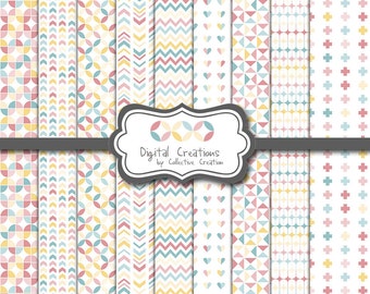 Maddy SEAMLESS Digital Paper Background Set - Commercial and Personal Use - Digital Scrapbooking, Invitations, Art and Craft