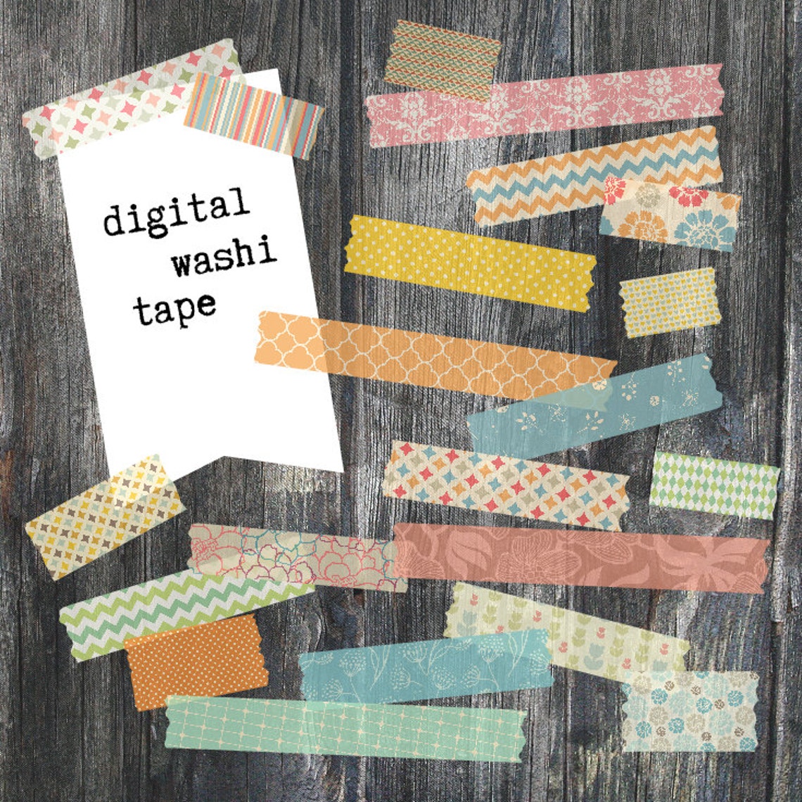 Digital Washi Tape Clip Art Clipart Set Personal and Etsy