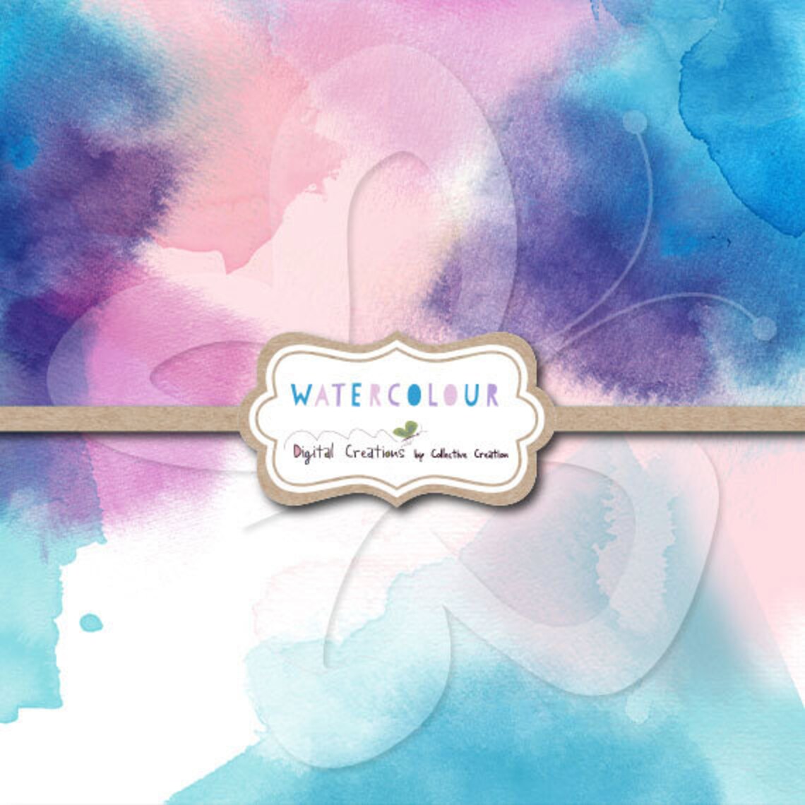 Watercolour Digital Paper Set Watercolor Papers Personal and Commercial