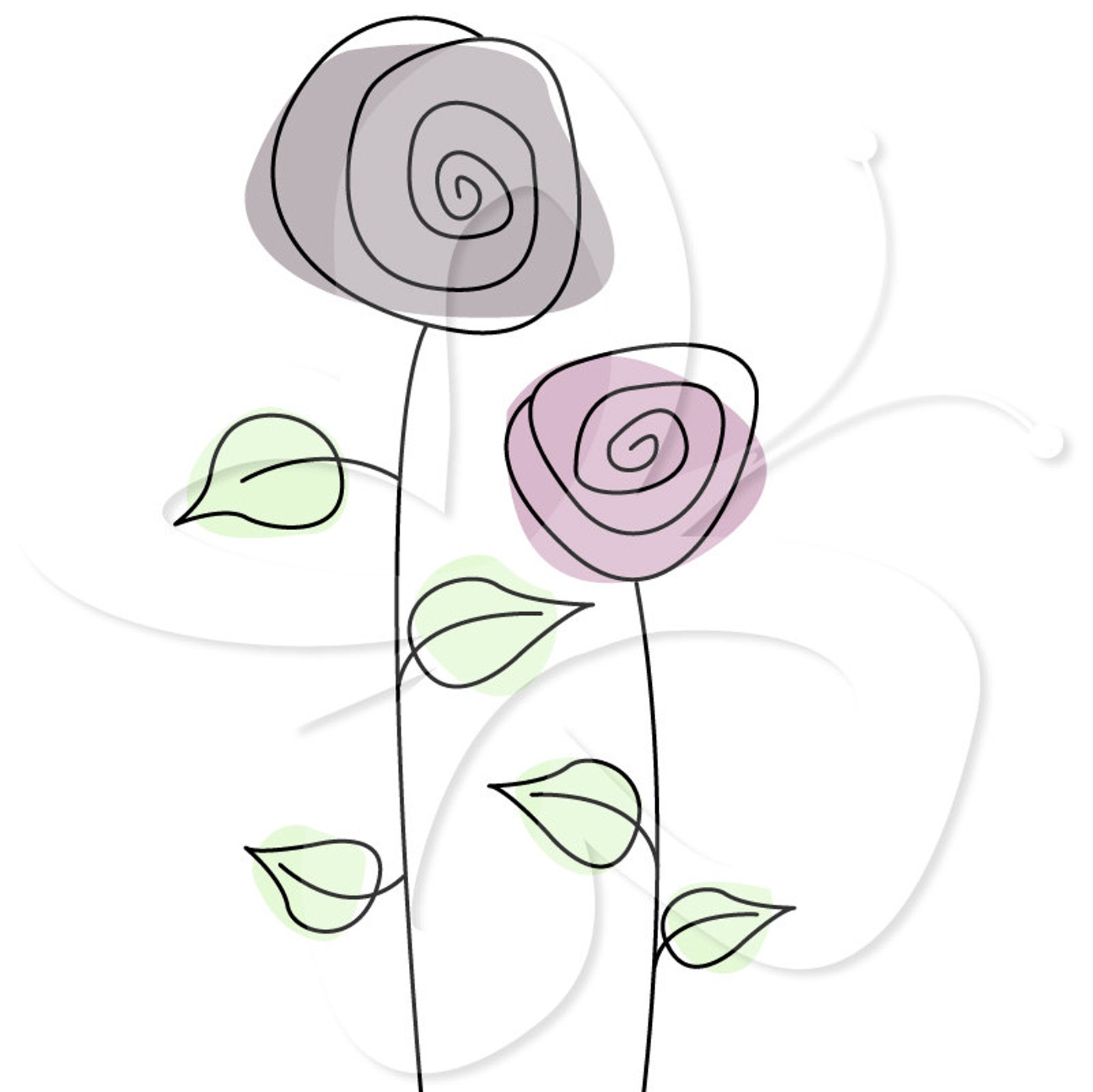 Wild Rose Garden Clipart Set Great for Scrapbooking Etsy