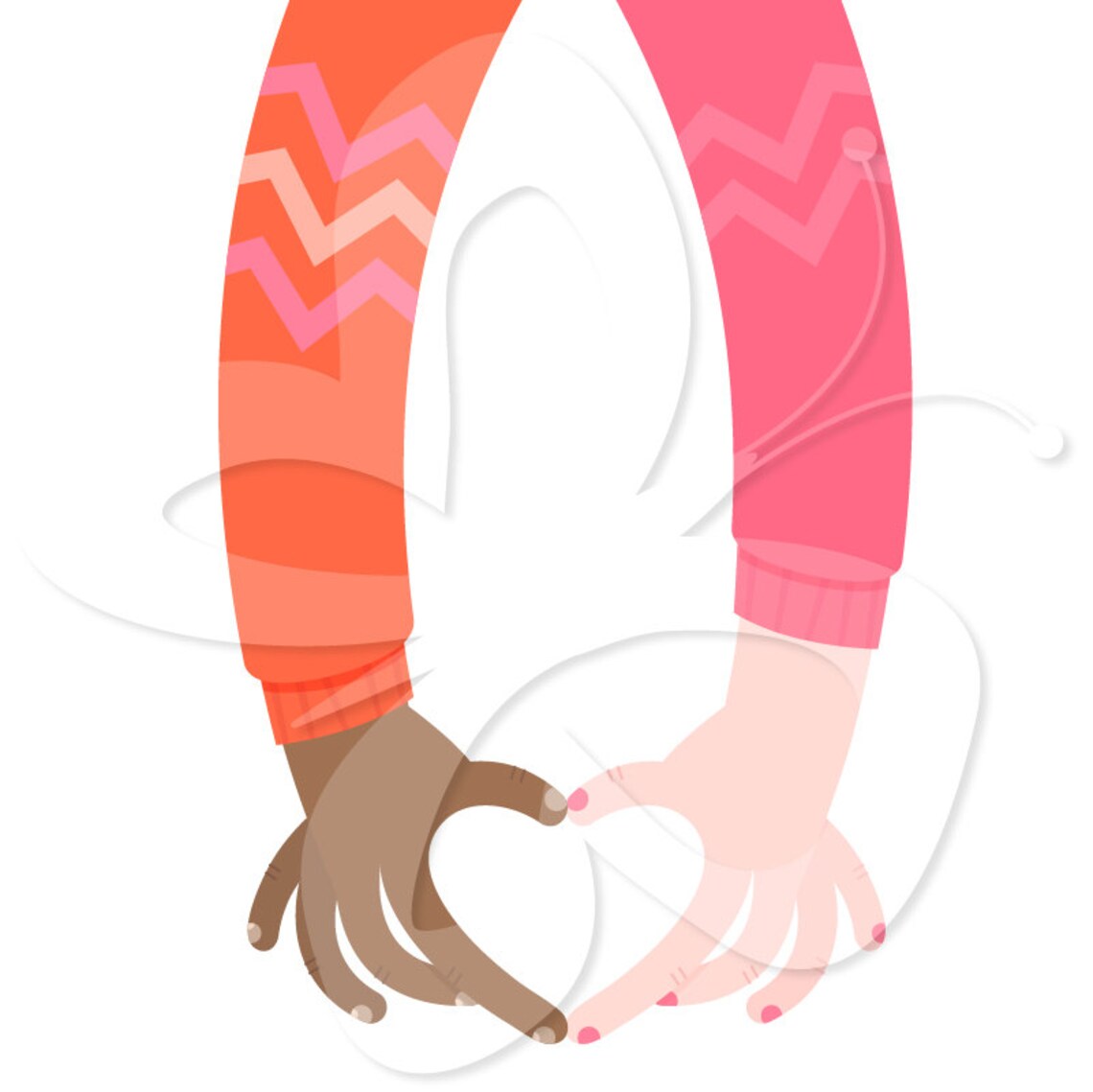 Love Hands Digital Clip Art Clipart Set Personal and | Etsy