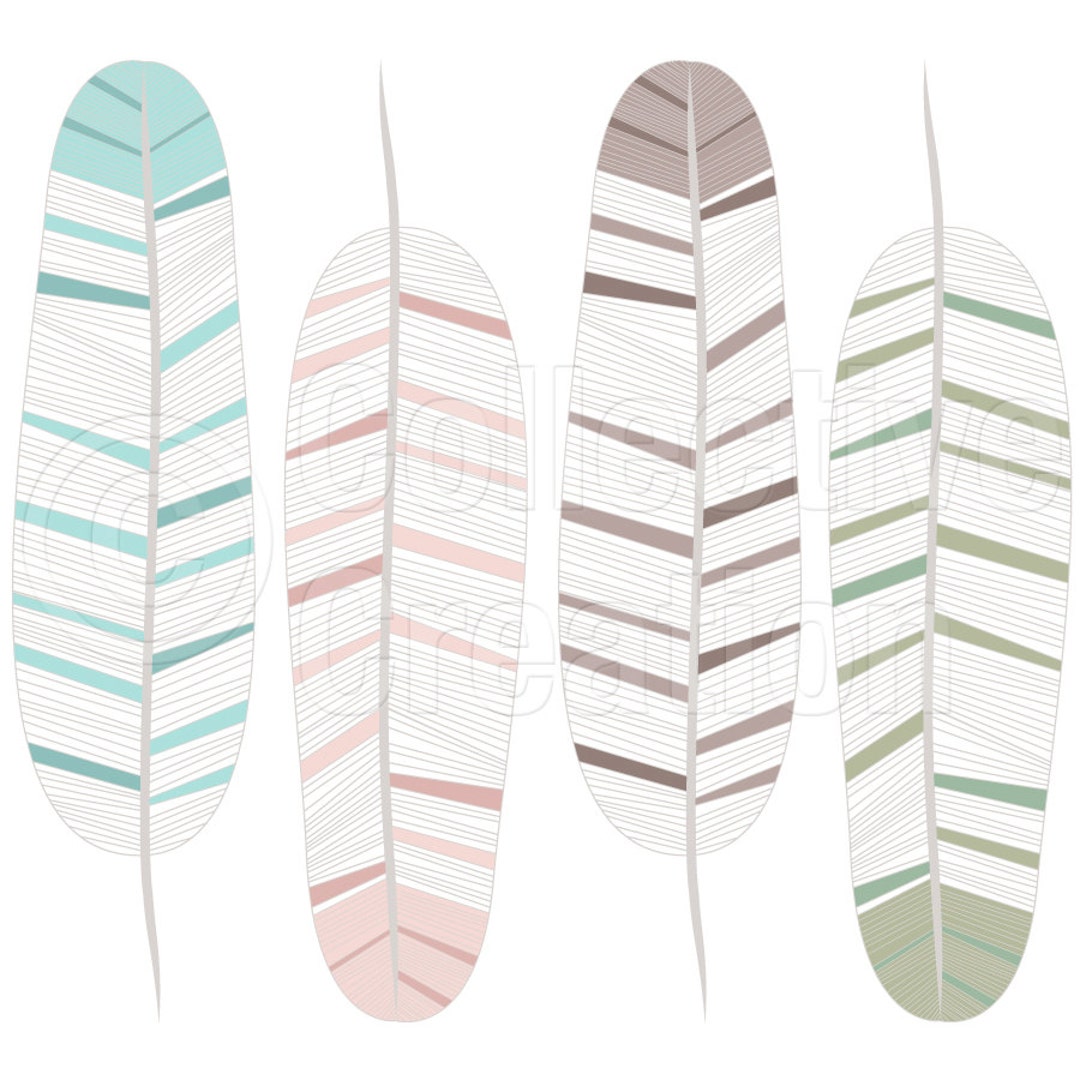 Feather Digital Clip Art Personal and Commercial Use - Etsy