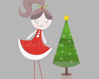 Mrs Claus Digital Clip Art - Commercial and Personal Use