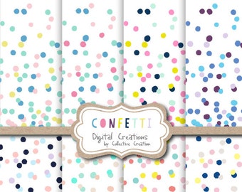 Confetti Digital Paper Set - Confetti Pattern - Personal and Commercial Use