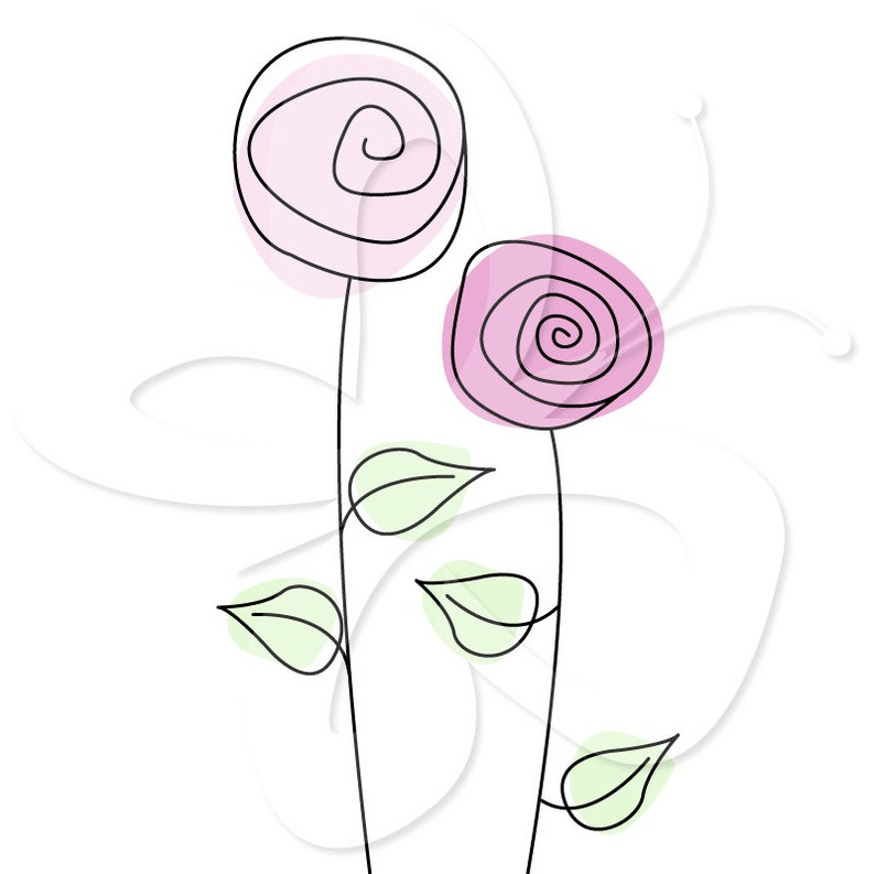 Wild Rose Garden Clipart set Great for Scrapbooking, Cardmaking and Paper Crafts. image 3