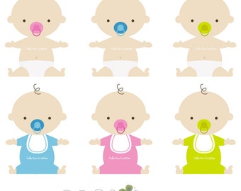 Cute Babies Digital Clipart - Personal and Commercial Use - Card Making, Paper Crafts, Scrapbooking and more