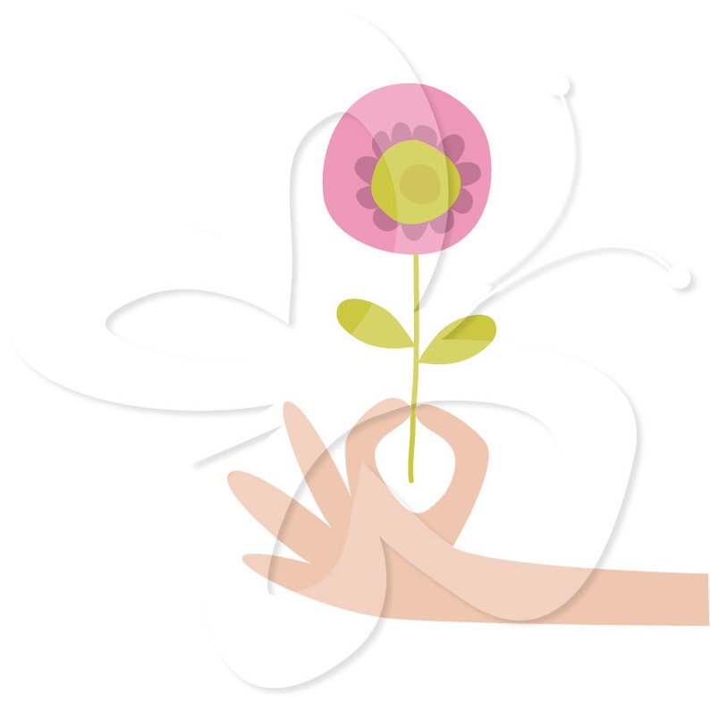 A Flower for You Clip Art Clipart Set Commercial and Etsy