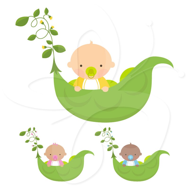 Sweet Pea Baby Clip Art Clipart Set Commercial and Personal Use Etsy