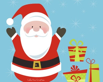 Santa Digital Clipart - Personal and Commercial Use - Clip Art for Cards, Scrapbooking and Paper Crafts