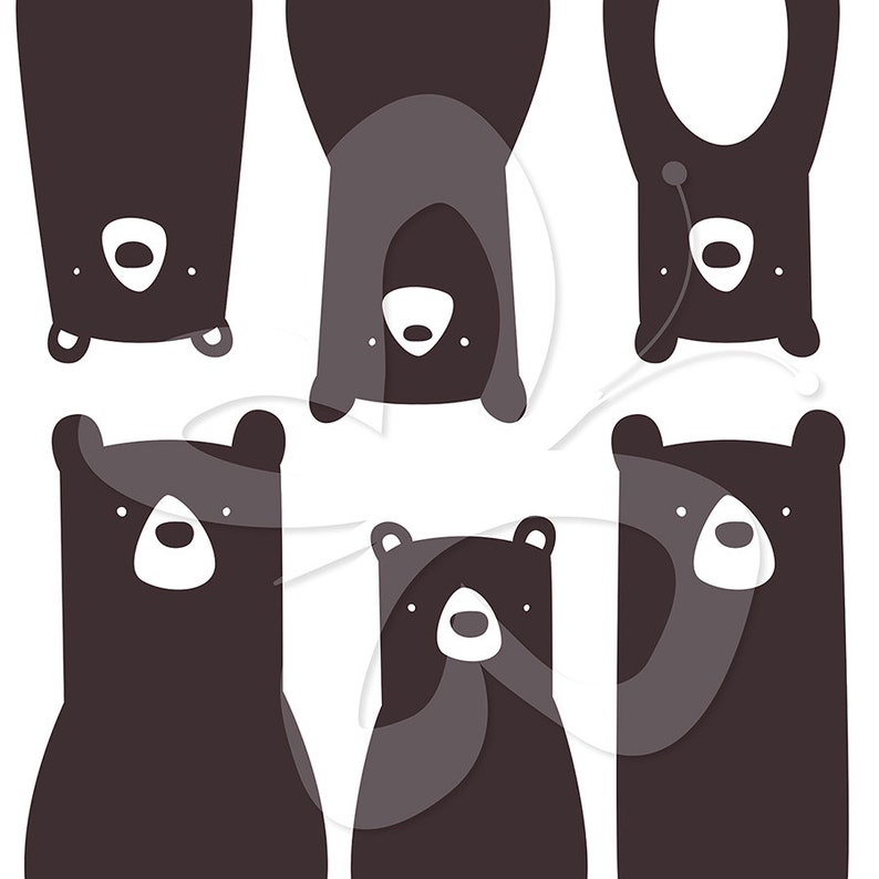 Bear Clip Art Clipart Set Commercial and Personal use image 1