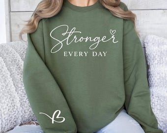 Sweat-shirt à capuche Stronger Every Day, Gildan unisexe, Citation inspirante