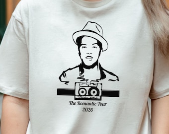 Camiseta de gira romántica, camiseta de atuendo de concierto, camiseta para fans del funk pop, camiseta de música retro, camiseta inspirada en la gira de 2026, camiseta con estética de concierto