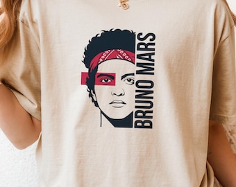 Camiseta de Bruno Mars The Romantic Tour, Camiseta de concierto, Camiseta para amantes de la música, Camiseta para fans de Bruno Mars, Camiseta gráfica de estilo vintage