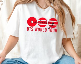 Camiseta de la gira mundial de Kpop, camiseta de atuendo de concierto, camiseta estilo ejército de fans, camiseta gráfica minimalista de gira, camiseta de fan de Kpop, camiseta estética de concierto,
