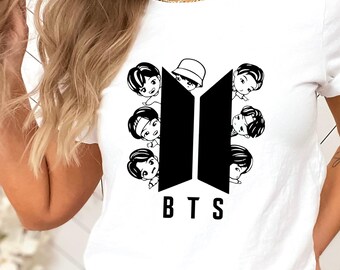 Camiseta para fans del Kpop, camiseta chibi de grupo masculino, camiseta de dibujos animados del Kpop, camiseta para conciertos, camiseta estilo merchandising del Kpop, regalo bonito para fans, camiseta gráfica unisex
