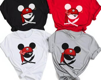 Chemises personnalisées famille Pirates Disney, chemise Disney Pirates des Caraïbes, t-shirt pirate, vie de pirate, chemise croisière Mickey et Minnie Disney
