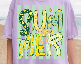Summer Lemon Comfort Colors® Shirt, Cute Summer Graphic Tee, Lemon Typography T-Shirt, Aesthetic Summer Shirt, Citrus Fruit Shirt
