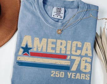 Chemise couleurs confort 250e anniversaire des États-Unis, tee-shirt du 4 juillet, chemises du jour de l'indépendance des États-Unis 250e anniversaire, chemises du 4 juillet 250e année